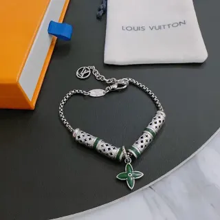Louis Vuitton Monogram Enamel Charm Silver Bracelet