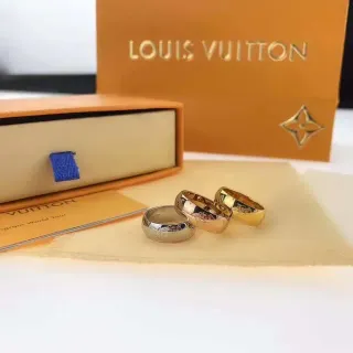 Louis Vuitton Monogram Engraved Silver and Gold Rings
