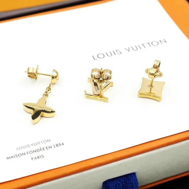 Louis Vuitton Monogram Flower and LV Logo Earrings 5