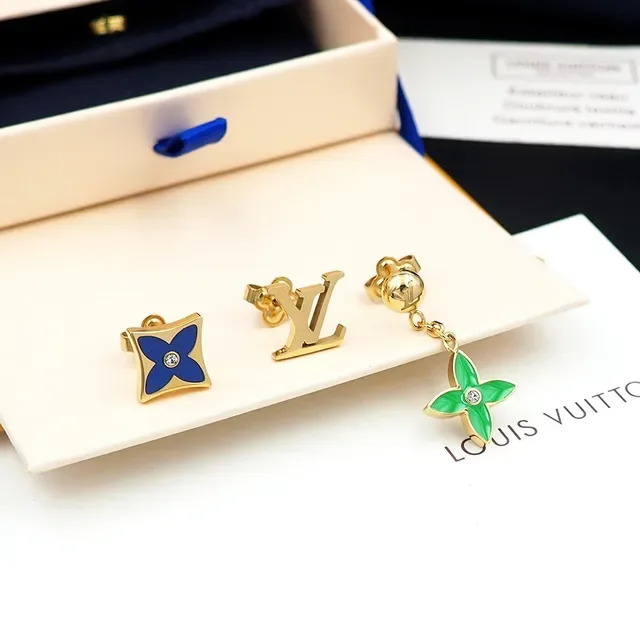 Louis Vuitton Monogram Flower and LV Logo Earrings 6