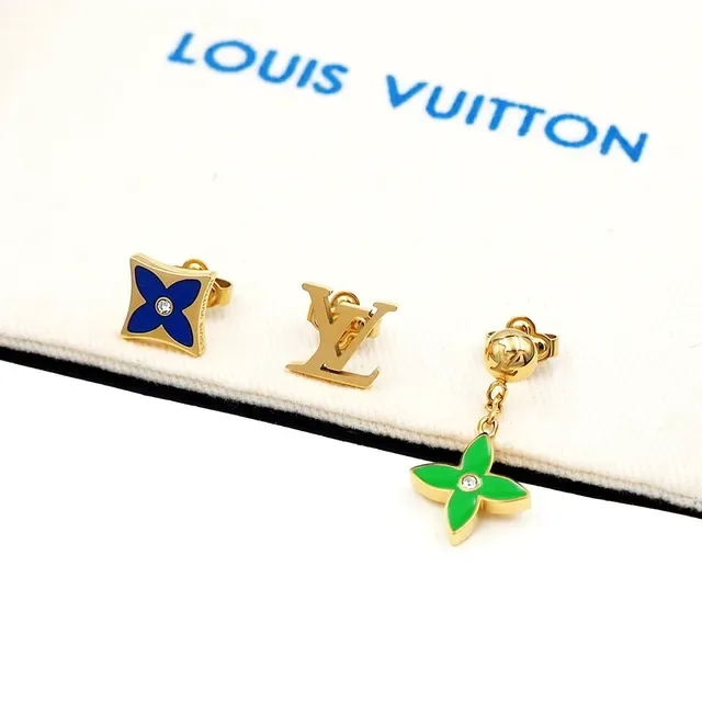 Louis Vuitton Monogram Flower and LV Logo Earrings 8