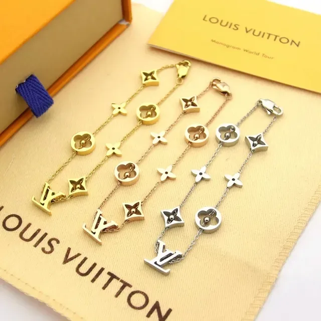 Louis Vuitton Monogram Flower Charm Silver-Tone Enamel Bracelet 3
