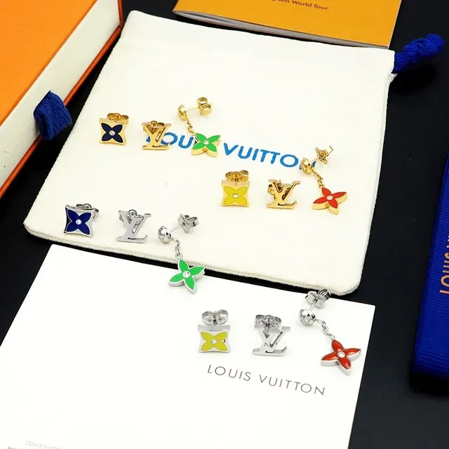 Louis Vuitton Monogram Flower Enamel and Crystal Earrings 3