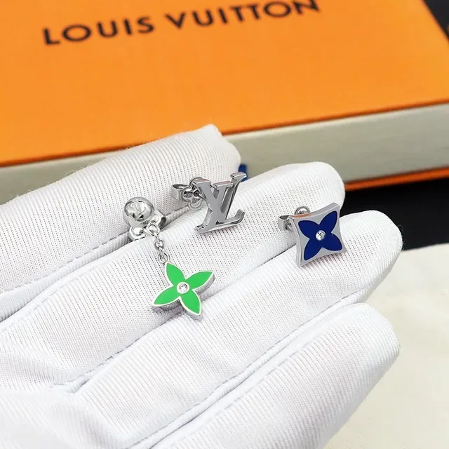 Louis Vuitton Monogram Flower Enamel and Crystal Earrings 6