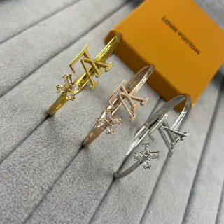 Louis Vuitton Monogram Flower أساور بنجل مفتوحة
