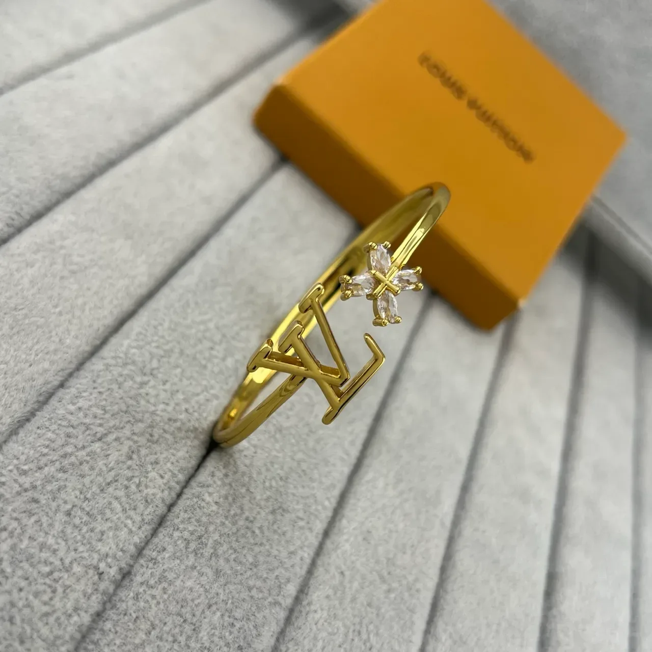 Louis Vuitton Monogram Flower Open Bangle Bracelets 5