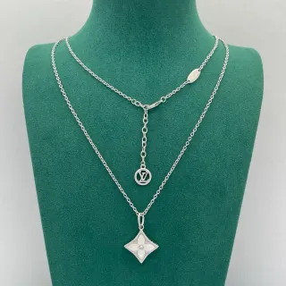 Louis Vuitton Monogram Flower Quatrefoil Layered Necklace