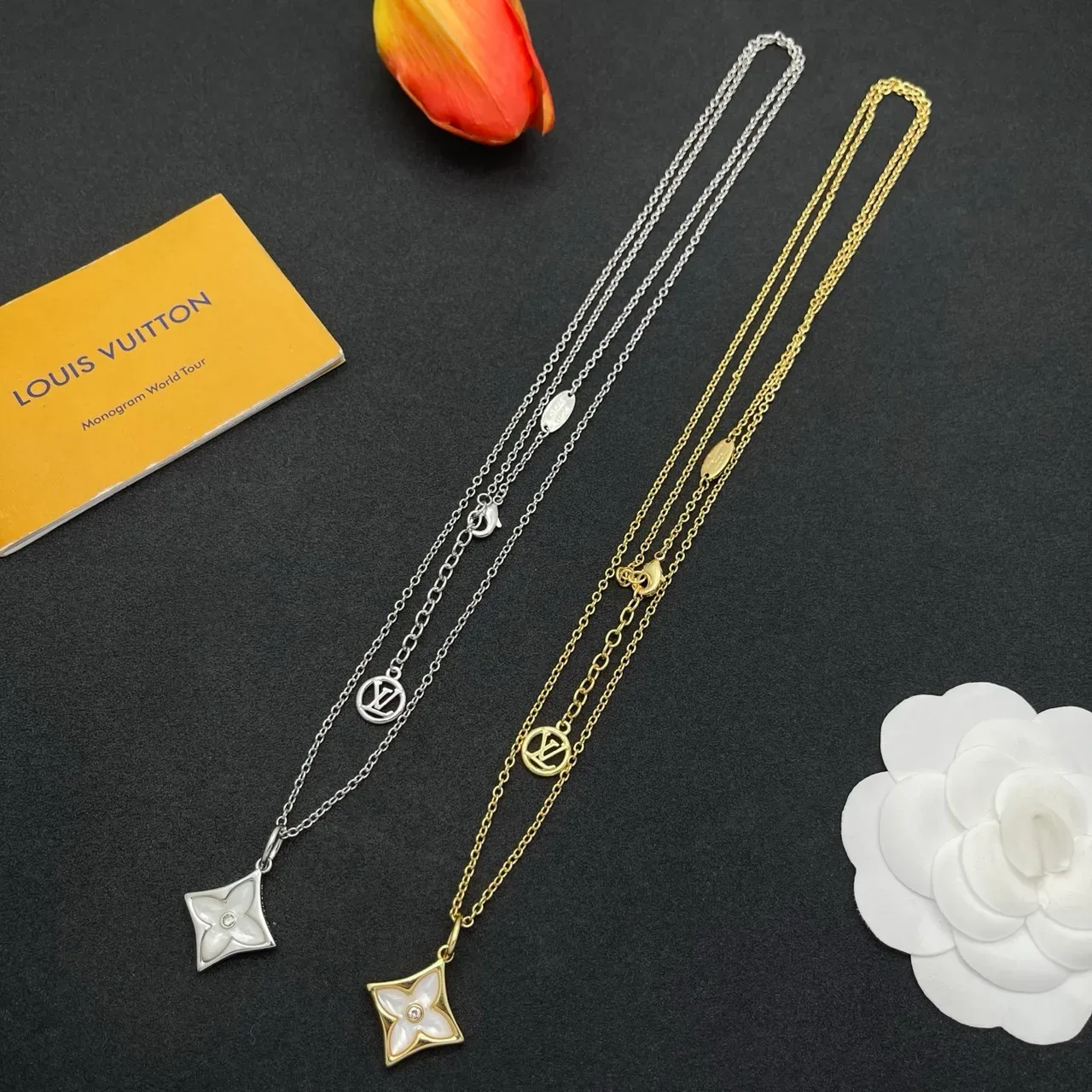 Louis Vuitton Monogram Flower Quatrefoil Layered Necklace 2