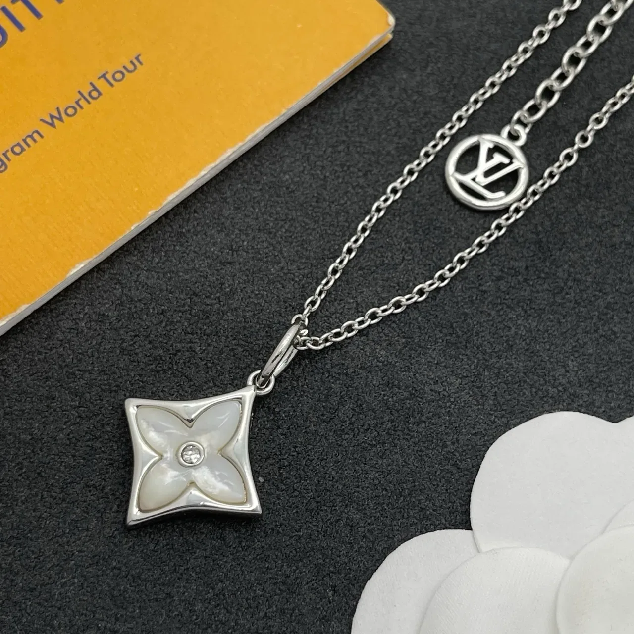 Louis Vuitton Monogram Flower Quatrefoil Layered Necklace 7