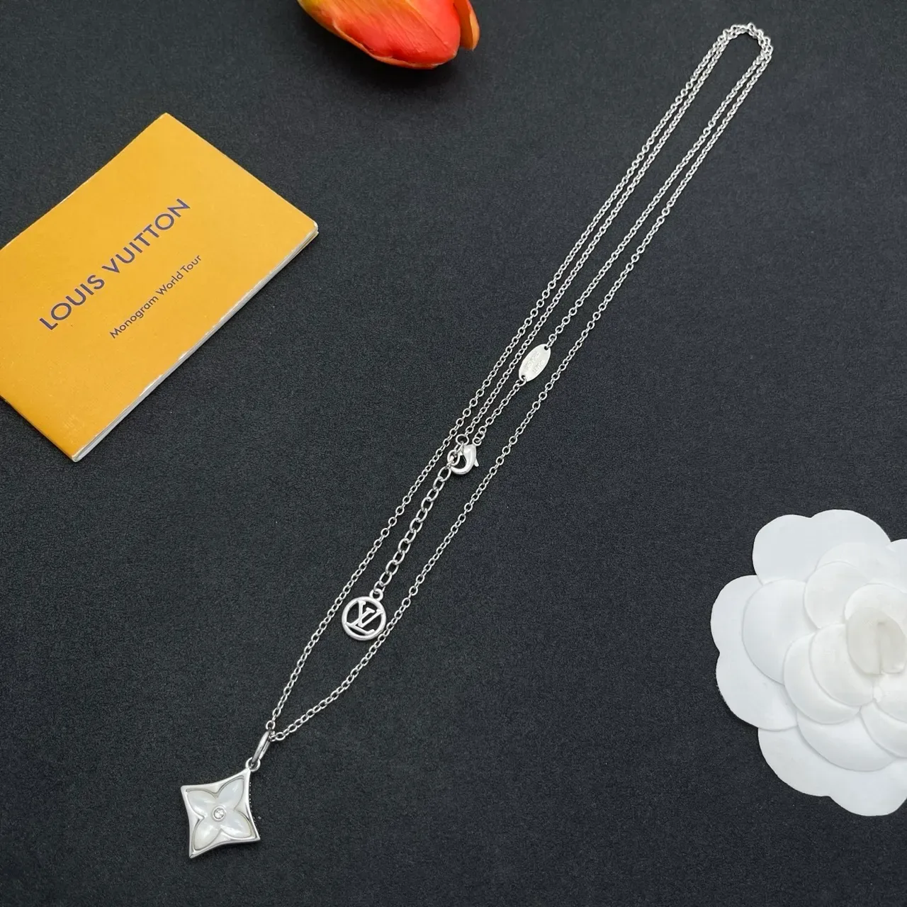 Louis Vuitton Monogram Flower Quatrefoil Layered Necklace 8