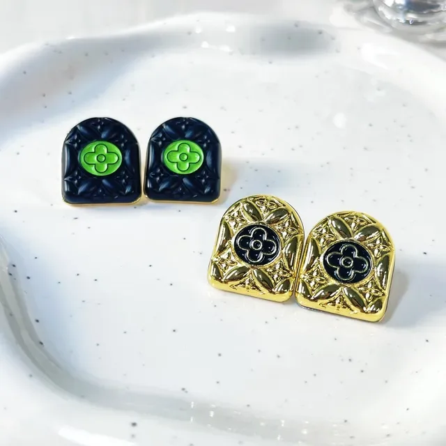 Louis Vuitton Monogram Flower Shield Stud Earrings 7