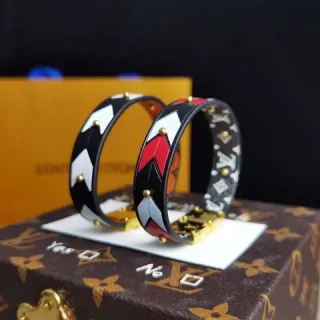 Louis Vuitton Monogram Geometric Black Multicolor Rigid Bangle Color-Block Bracelet