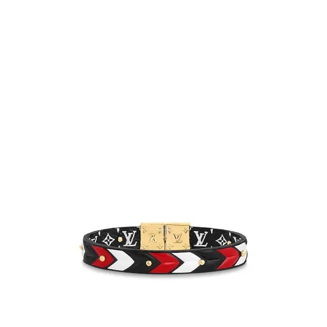 Louis Vuitton Monogram Geometric Black Multicolor Rigid Bangle Color-Block Bracelet 3