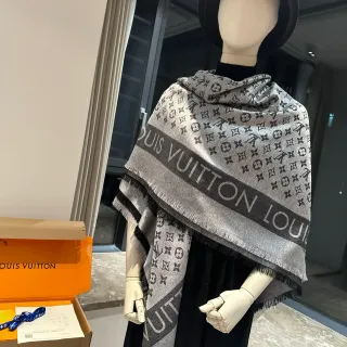 Louis Vuitton Monogram Letter-Band Fringed Shawl