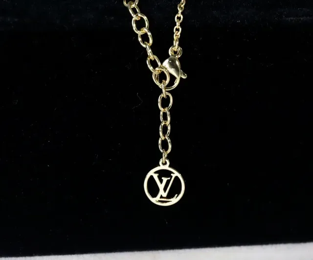 Louis Vuitton Monogram Medallion Rose Gold-Tone Pavé Crystal Necklace 2
