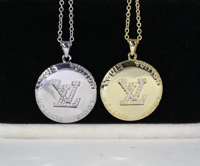 Louis Vuitton Monogram Medallion Rose Gold-Tone Pavé Crystal Necklace 7