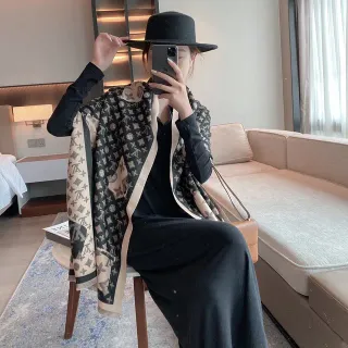 Louis Vuitton Monogram Oversized Fringed Shawl
