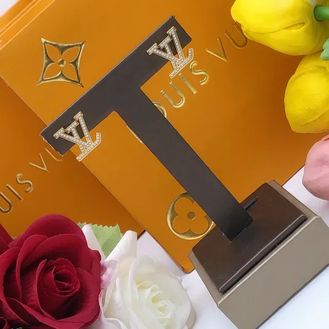 Louis Vuitton Monogram Pavé Crystal Gold-Tone Stud Earrings 2