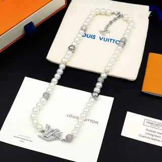 Louis Vuitton Monogram Pearl and Crystal Necklace