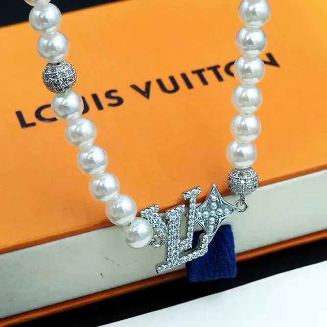 Louis Vuitton Monogram Pearl and Crystal Necklace 2
