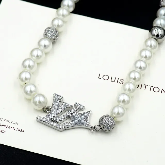 Louis Vuitton Monogram Pearl and Crystal Necklace 5