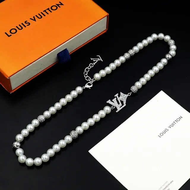 Louis Vuitton Monogram Pearl and Crystal Necklace 6