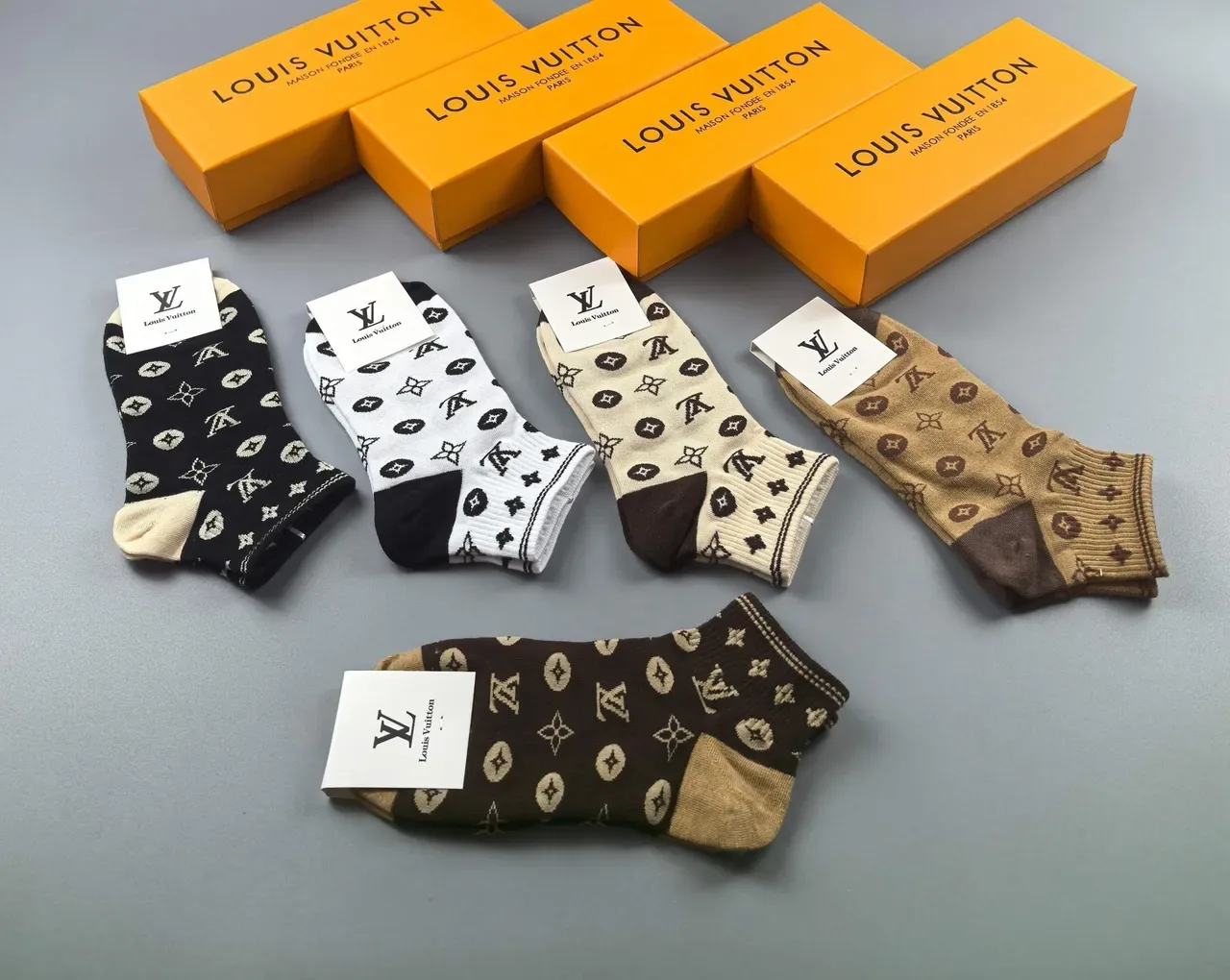 Louis Vuitton Monogram-Print Crew Socks 4