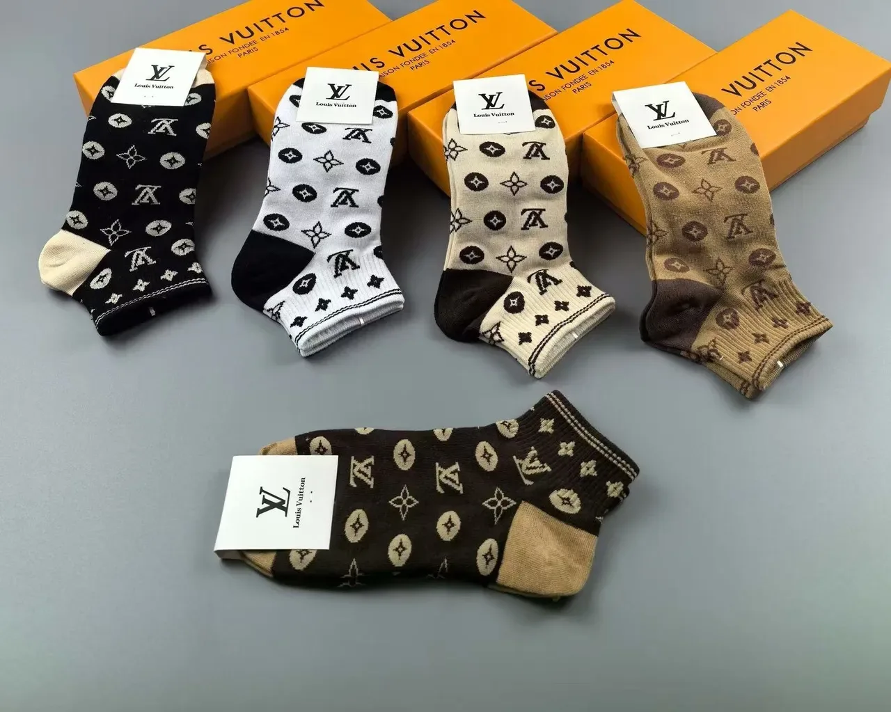 Louis Vuitton Monogram-Print Crew Socks 5
