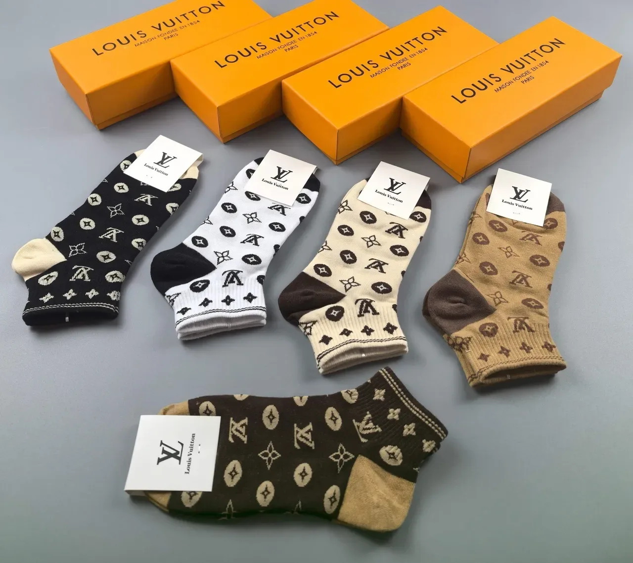 Louis Vuitton Monogram-Print Crew Socks 6