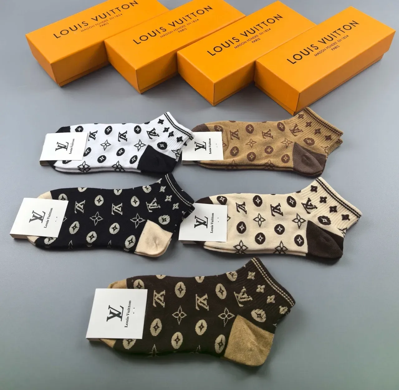 Louis Vuitton Monogram-Print Crew Socks 7