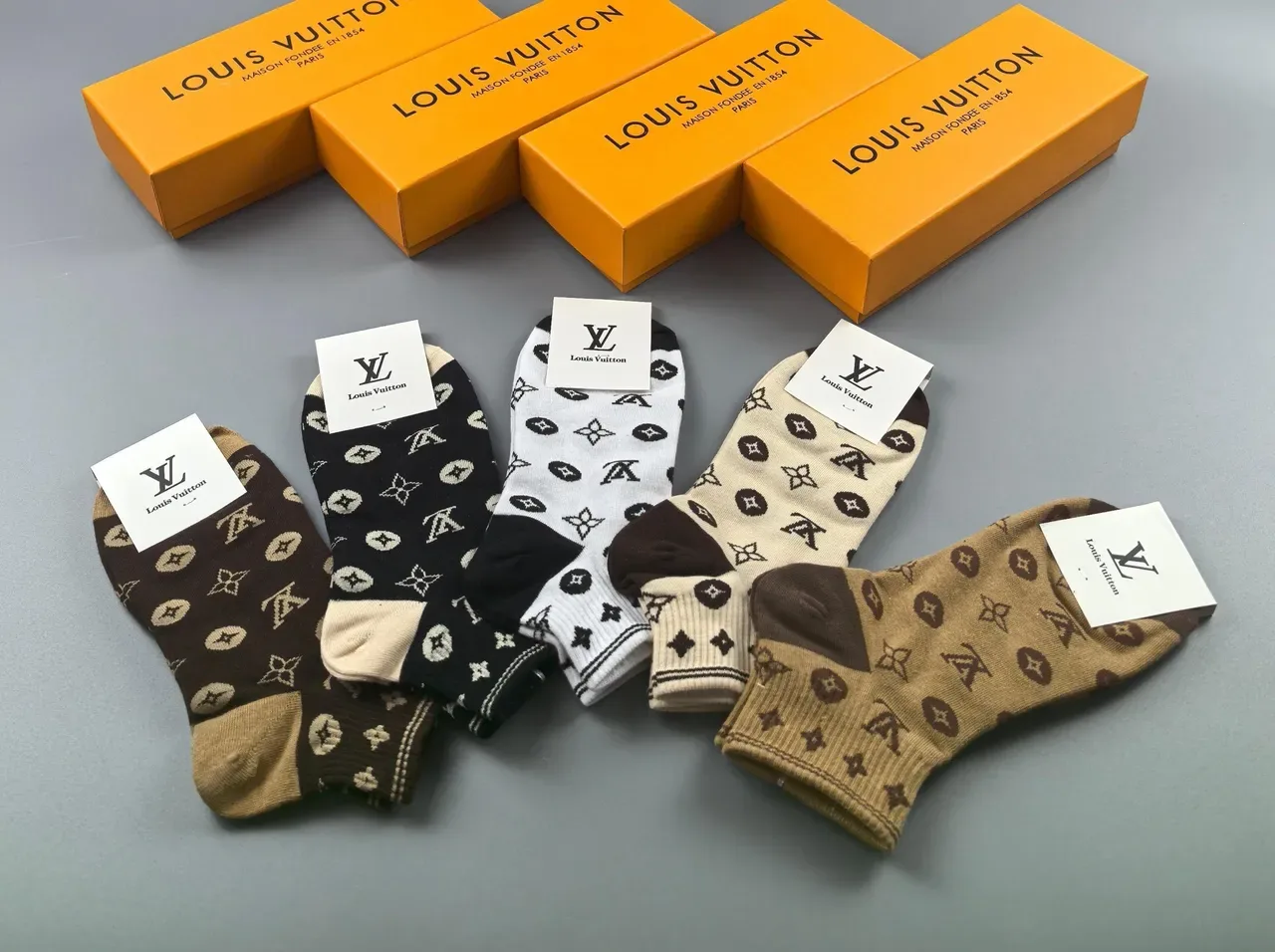 Louis Vuitton Monogram-Print Crew Socks 8
