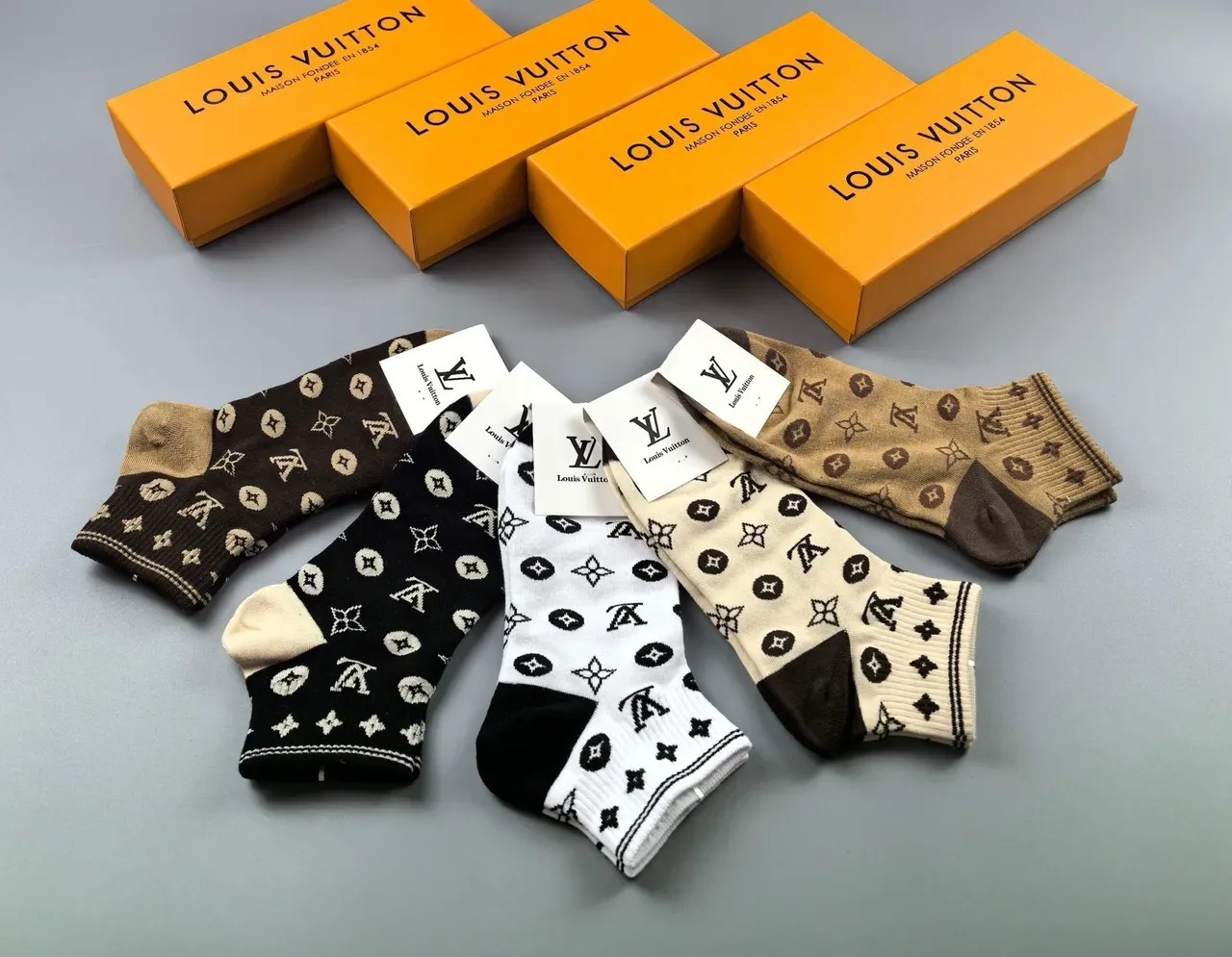 Louis Vuitton Monogram-Print Crew Socks 9