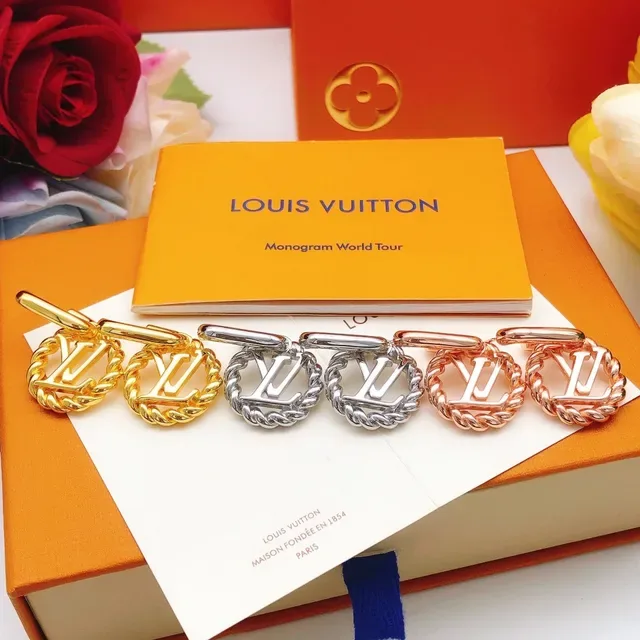 Louis Vuitton Monogram Rope Gold-Tone Dangling Earrings 3