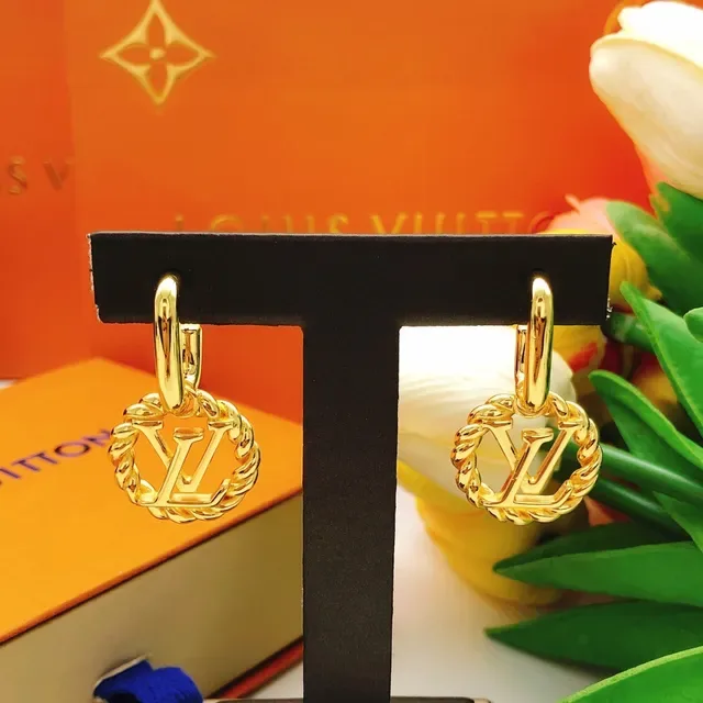 Louis Vuitton Monogram Rope Gold-Tone Dangling Earrings 4