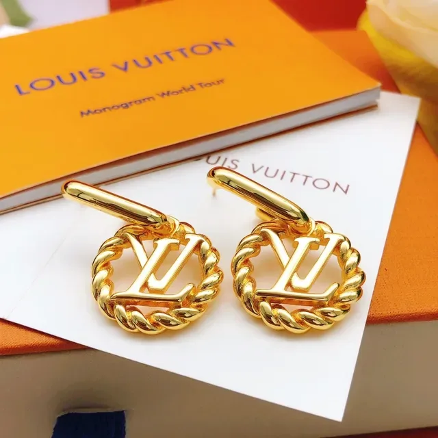 Louis Vuitton Monogram Rope Gold-Tone Dangling Earrings 6