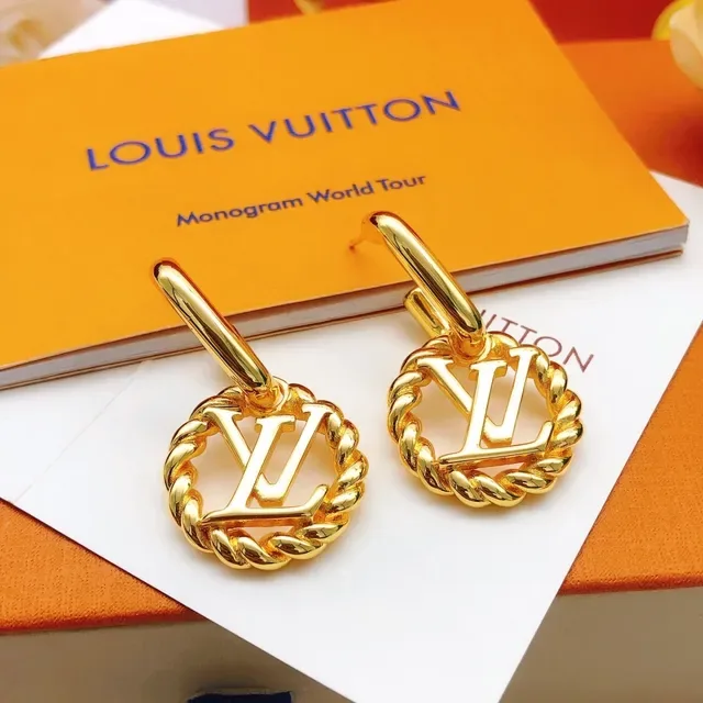Louis Vuitton Monogram Rope Gold-Tone Dangling Earrings 7