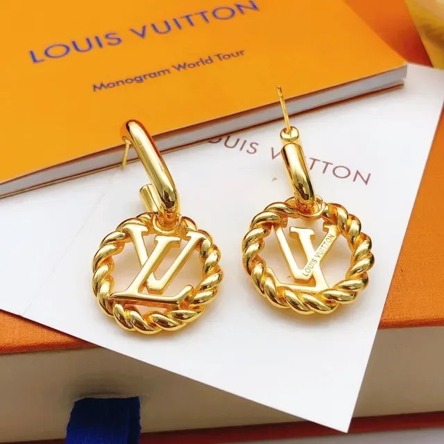 Louis Vuitton Monogram Rope Gold-Tone Dangling Earrings 8