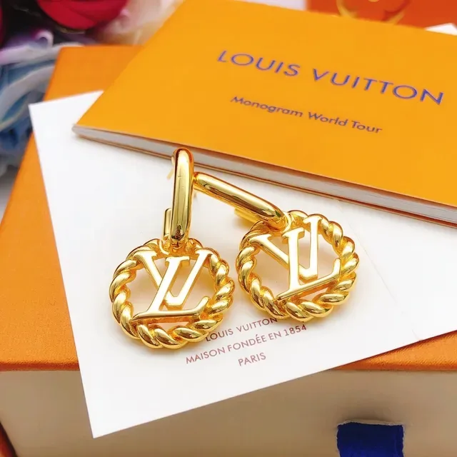 Louis Vuitton Monogram Rope Gold-Tone Dangling Earrings 9