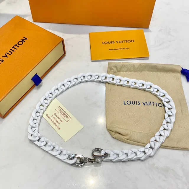 Louis Vuitton Monogram World Tour Collier de Chaîne Céramique Bleu et Gris 3