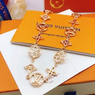 Louis Vuitton Monogram World Tour Gold-Tone Chain Necklace
