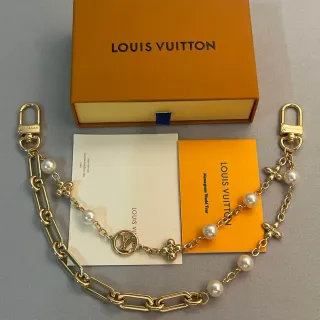 Louis Vuitton Monogram World Tour Pearl and Floral Gold Chain Bracelet