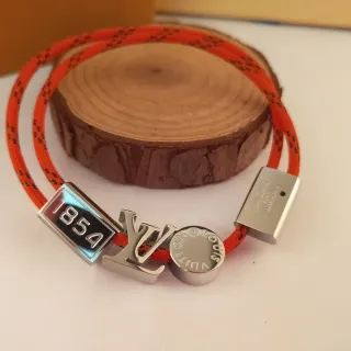 Louis Vuitton Multi-Charm Pulsera de Cuerda Trenzada Naranja
