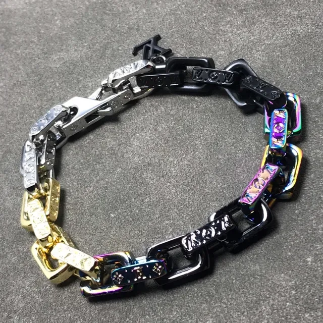 Louis Vuitton Multi-Tone Monogram Chain Link Bracelet 4