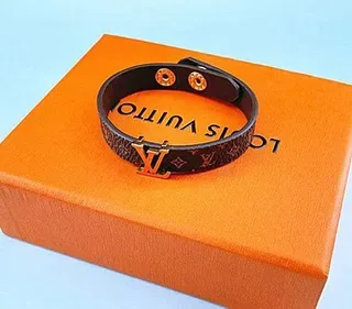 Louis Vuitton Multicolor Black Monogram-Print Flat Strap Bracelet 4