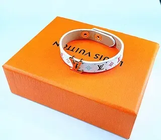 Louis Vuitton Multicolor Black Monogram-Print Flat Strap Bracelet 6