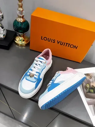 Louis Vuitton Multicolor Color-Blocked Monogrammed Leather Lifestyle Sneakers 3