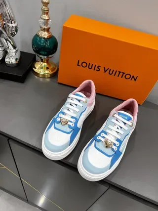 Louis Vuitton Multicolor Color-Blocked Monogrammed Leather Lifestyle Sneakers 8