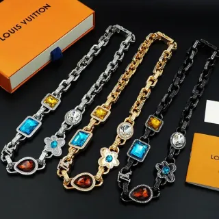 Louis Vuitton Multicolor Gemstone Chain Necklace