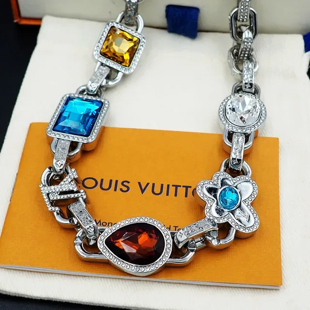 Louis Vuitton Multicolor Gemstone Chain Necklace 2