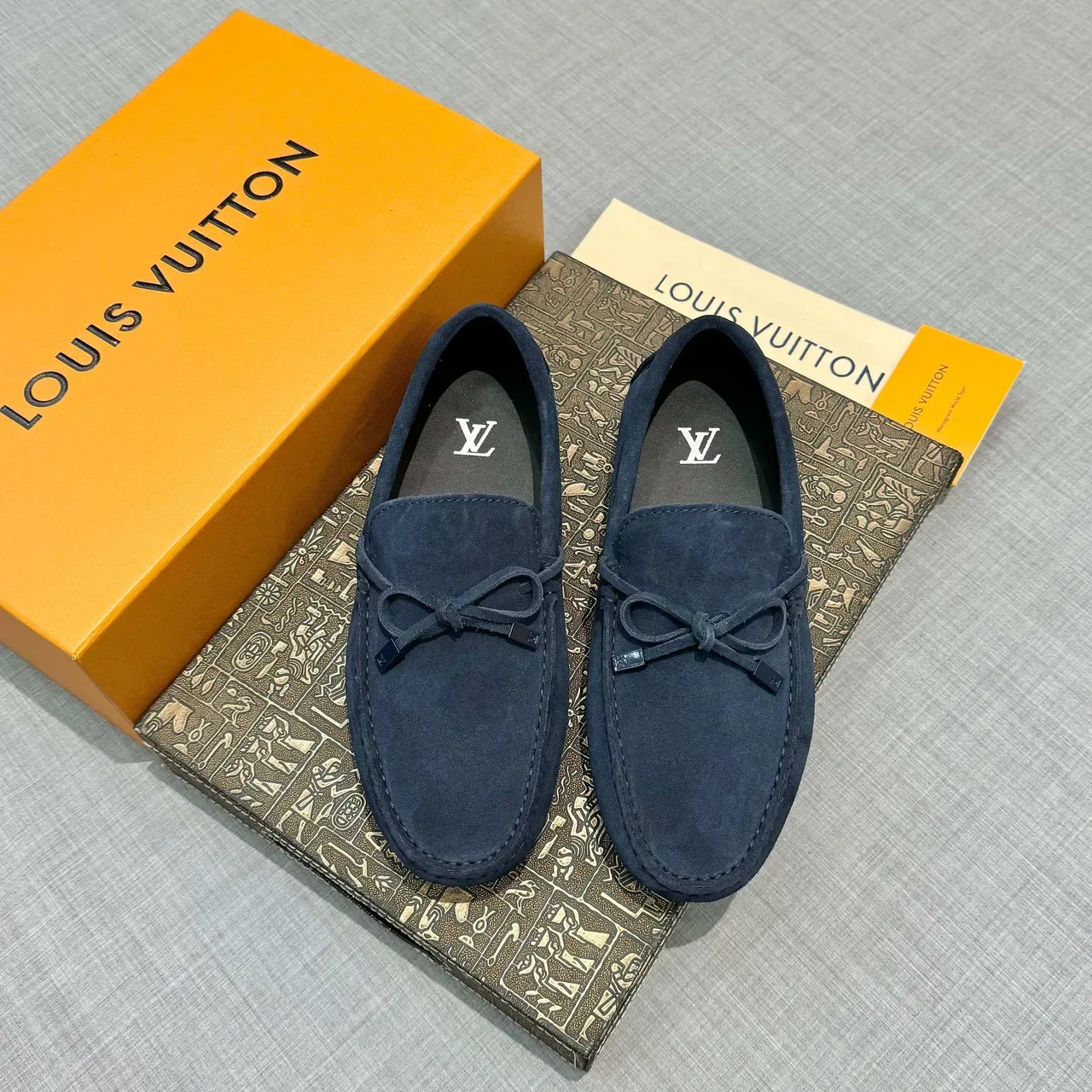 Louis Vuitton Navy Black Suede Upper Knotted Bow Detail Loafer 6